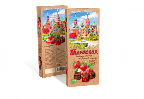 №2 Сладарт Мармелад Клубничный в темном шоколаде, 150г  в Калининграде