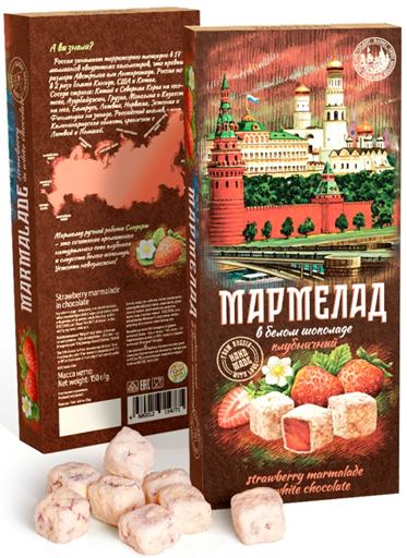 Сладарт Мармелад Клубничный в белом шоколаде, 150г   в Калининграде