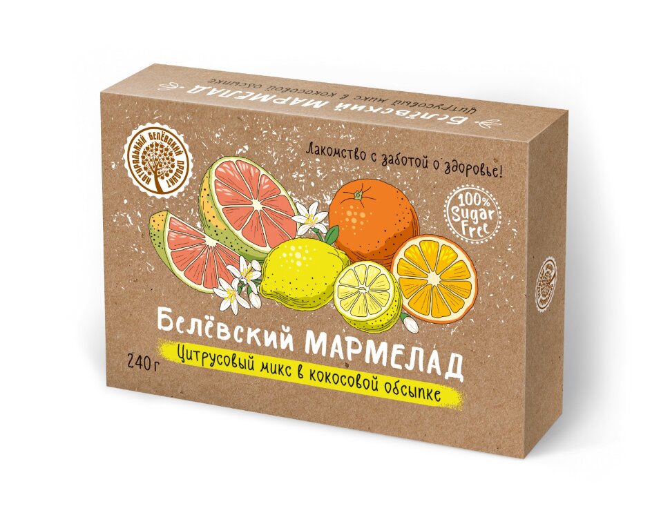  Мармелад белевский на фруктозе 240г "Цитрусовый микс" в Калининграде